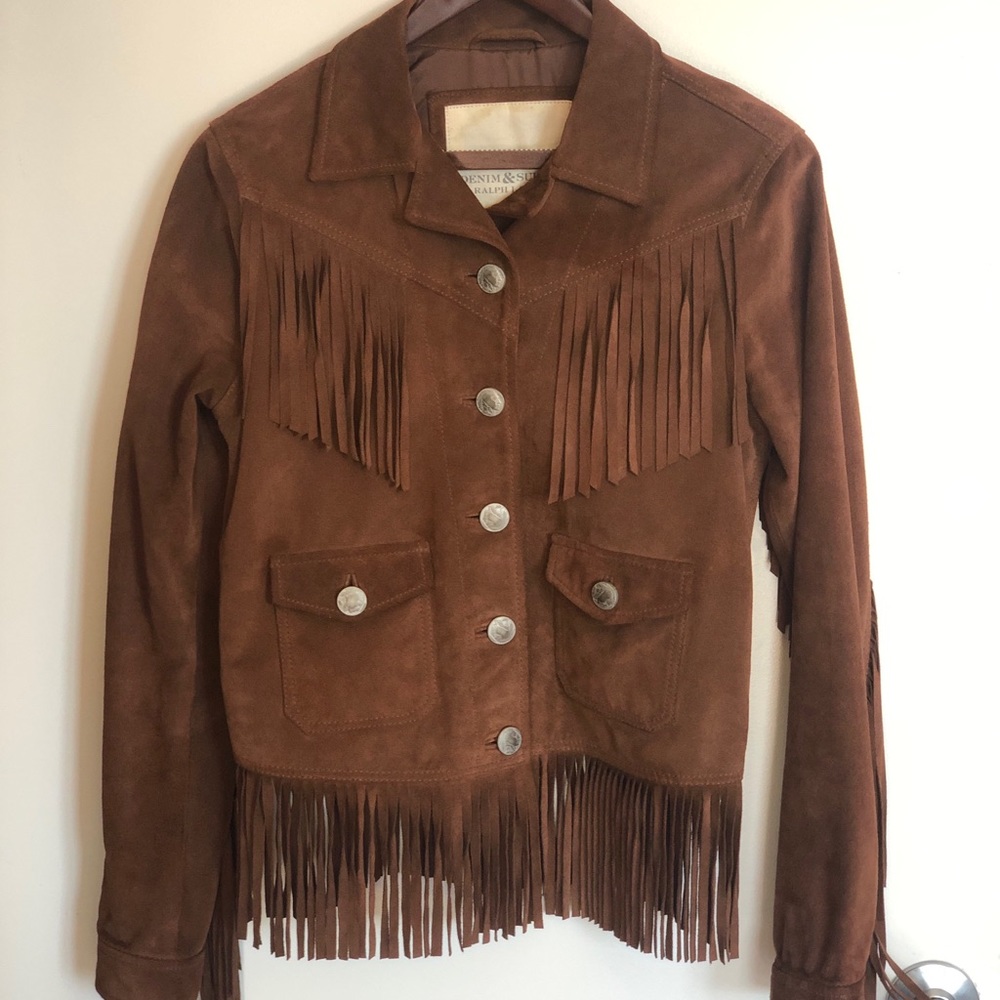 Real suede Ralph Lauren fringe jacket